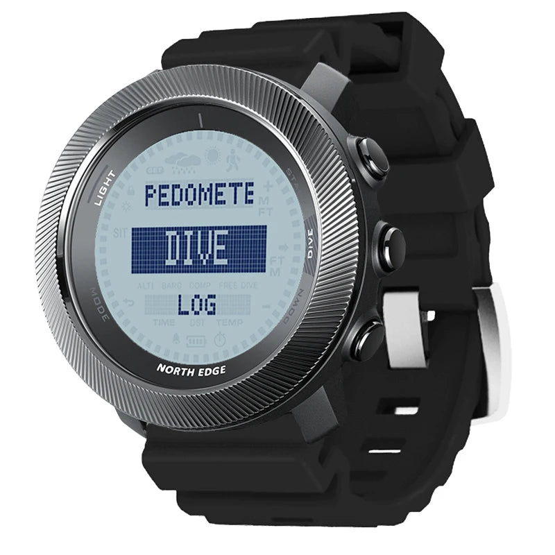 NORTH EDGE 2025 APACHE-D Smart Watch Free Dive Watch Sports Digital Watch Altimeter Barometer Compass World Time Waterproof 100M